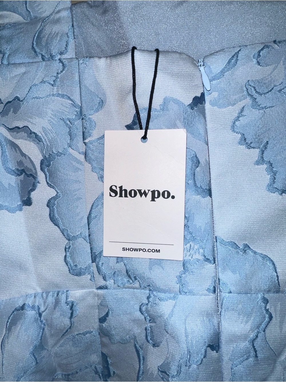 Showpo Powder Blue Floral Square-Neck Mini Dress - Picture 4 of 5